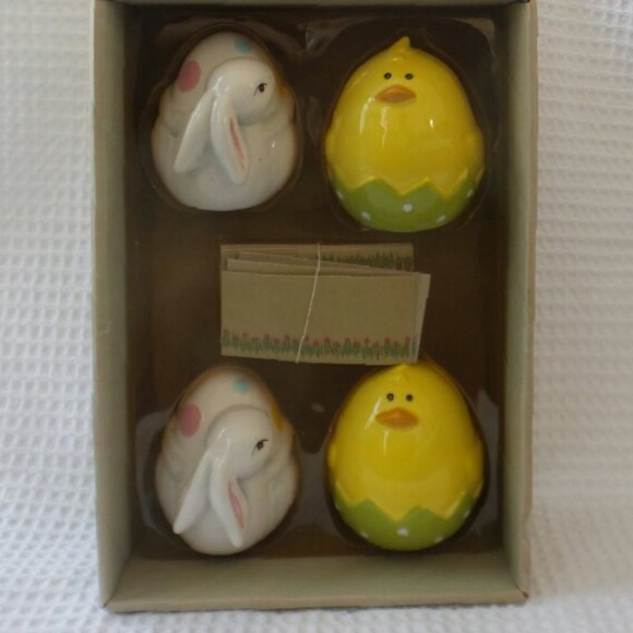 Pier 1 Dining Pier Easter Place Card Holders Ceramic Bunny Rabbits